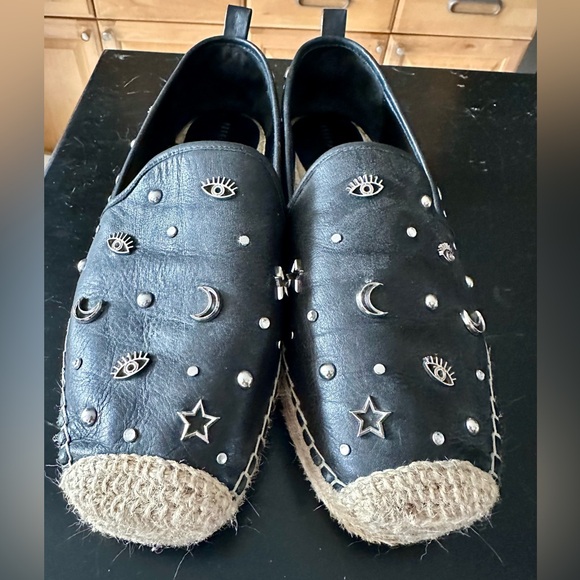 Rebecca Minkoff leather moon and stars espadrilles- 9M black (Beatriz) - Picture 3 of 7